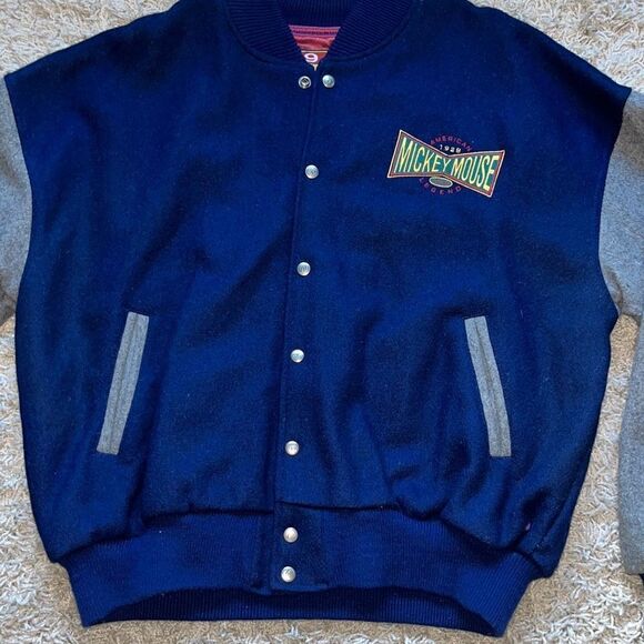 Vintage Disney Studios Wool Mickey Mouse Bomber Jacket~Size L Spirit Jacket - Picture 3 of 16
